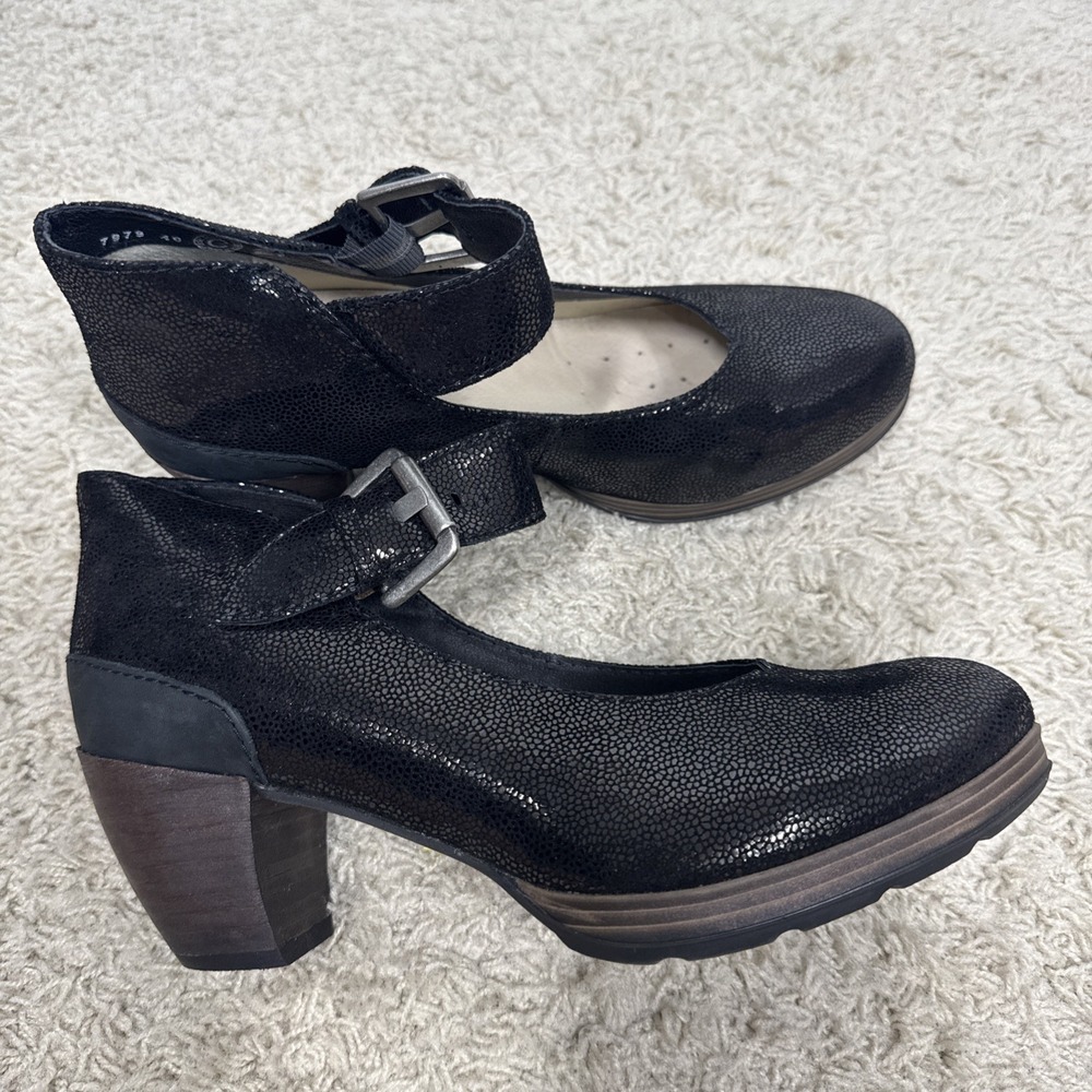 Wolky Aya Block Heel Mary Jane Buckle Pumps Shoes Women's EU 40 US 9.5 Comfort